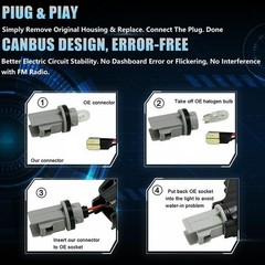 LED License Plate Light for 2005-2014 Vehicles, 18-SMD LED Rear Tag Lamps, 6000K