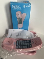 Trimline Push Button Telephone PINK AT&T 210 Corded Wall Desk Phone NEW IN BOX