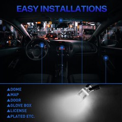 30x T10 LED License Plate Interior Light Bulbs Super White 194 168 2825 6500K