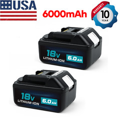 2 Pack 6.0Ah 18V For Makita LXT Lithium-Ion BL1840 BL1850 BL1860B Tool Battery