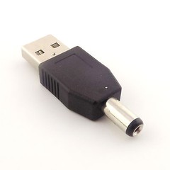 USB 2.0 Type A Male To 5.5mm x 2.1mm Plug 5V DC Power Supply Adapter Connector