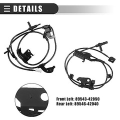 ABS Wheel Speed Sensor, for Toyota RAV4 4WD 08-12, Metal, 89542-42050, Black,