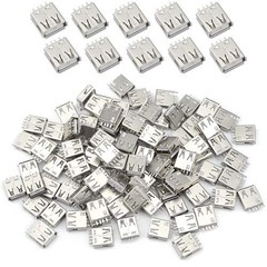 100 PCS USB Standard Port Female Solder 4Pin Plug Soldering Jacks Connector