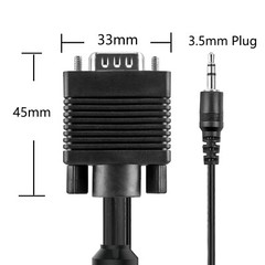 10FT SVGA Super VGA 3.5mm Aux Audio Cable Video Male to Male Monitor Cord 15 Pin
