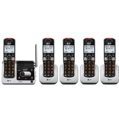 AT&T BL102-5 DECT 6.0 5-Handset Cordless Phone for Home with Answering Machine,
