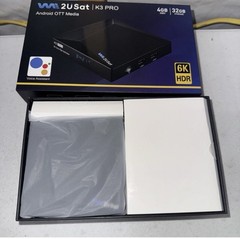 We2USat K3 PRO Android TV Box w/ Bluetooth Voice Remote & Wi-Fi 6