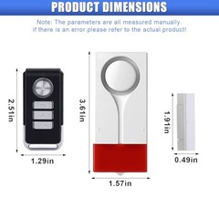 Car Anti-Theft Alarm 108dB Vibration Sensor with Remote Control Black