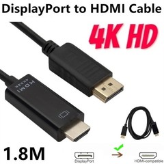 1.8M DisplayPort to HDMI Cable 4K Video Audio Adapter for PC HDTV