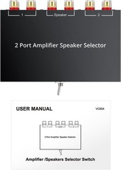 Plug and Play 2-Way Speaker Switcher Box – Connect Multiple Audio Sources Easily
