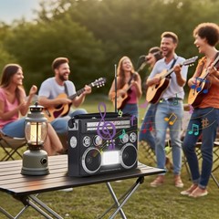 Portable Retro AM/FM/SW 3-Band Radio 4 Colors with Flashlight Bluetooth Boombox
