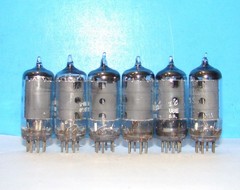 6AU6A GE AA5 radio audio amplifier electron vacuum tubes 6 valves tested 6AU6