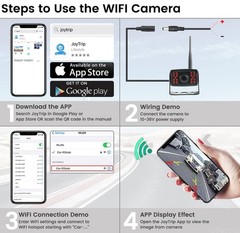 WiFi Wireless Car Truck RV Trailer Rear View Backup Camera 720P For iOS Android