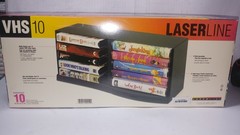 LASERLINE 10 VHS VCR Tape Storage Black Plastic Wall Mountable New