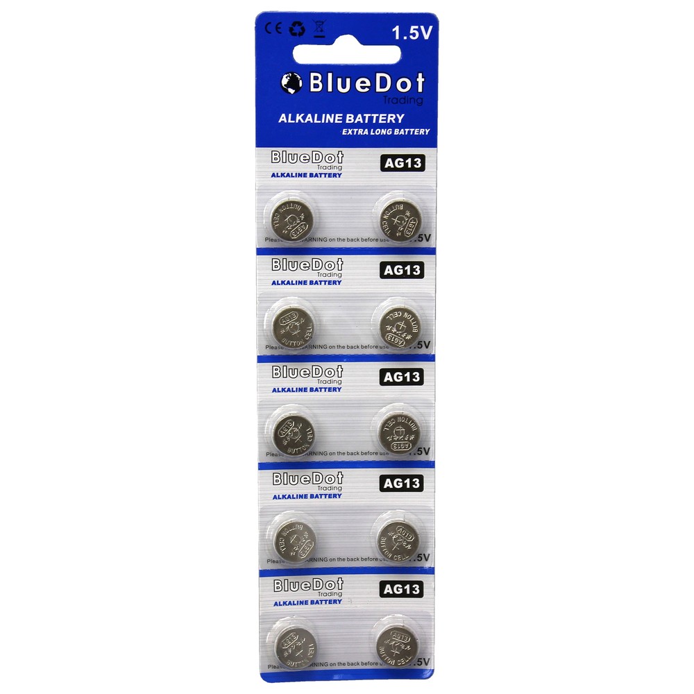 Lot of 10 ~ New BlueDot Trading® Alkaline Coin Battery AG13 A76 LR1154 SR44