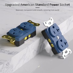 OFC Pure Copper US AC Receptacles Wall Duplex Power Distributor Outlet Socket