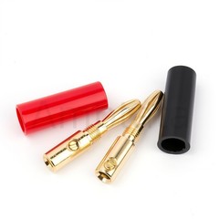 8 Pack 4mm 24k Gold Banana Plug Deluxe Dual Lock Speaker Wire Audio Jack Connect