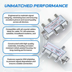 Cables Direct Online 3 Way Bi-Directional 5-2300 Mhz Indoor and Outdoor Waterpro