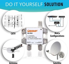 BAMF 2-Way Coaxial Splitter, MoCA 5-2300MHz – Reliable TV & Internet Solution