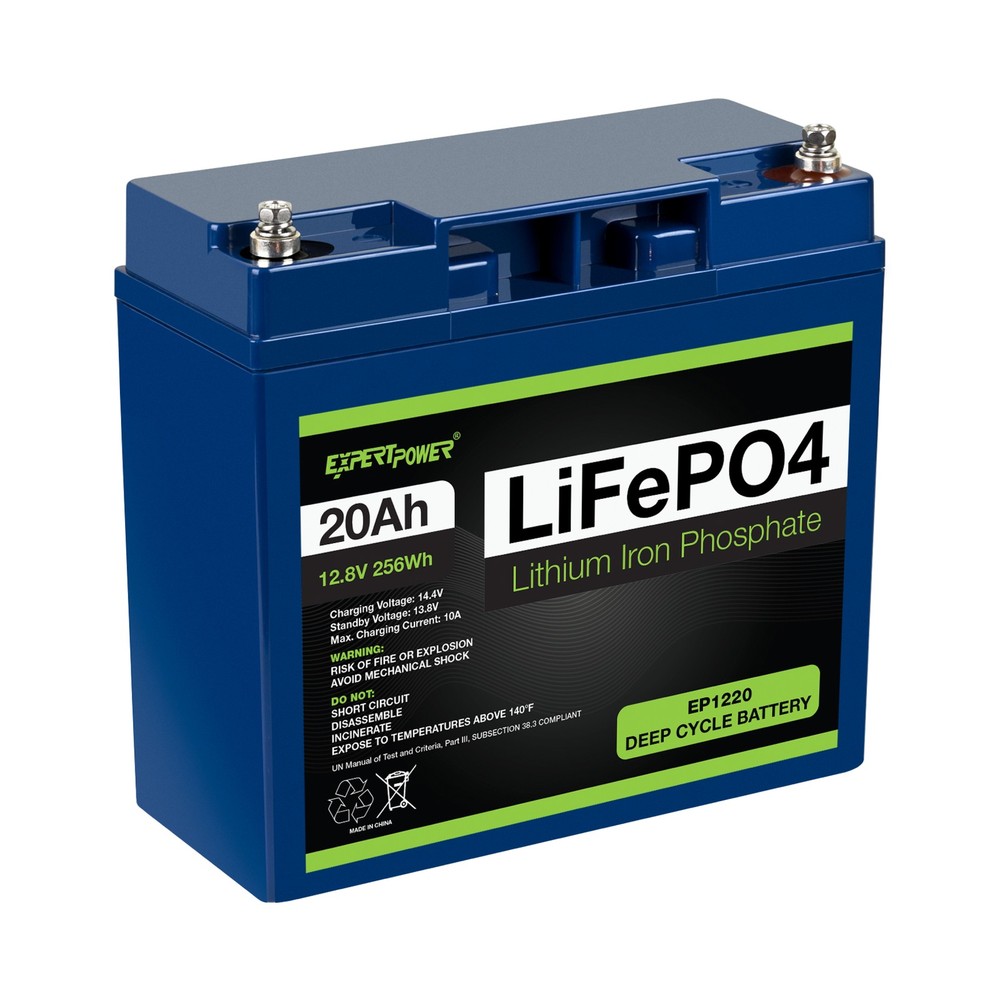 ExpertPower 12V 20Ah Lithium LiFePO4 Deep Cycle Battery | 2500-7000 Life Cycles
