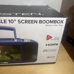 Altec Lansing Portable 10” Screen Media Boombox Roku CD/DVD Gaming Bluetooth BLU