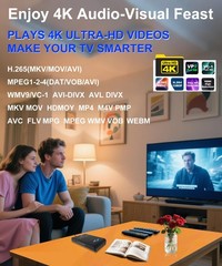 4K Ultra HD Media Player & HDD Enclosure 2-in-1,Digital Signage, Piano black