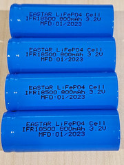4 x IFR18500 3.2v LiFePO4 RECHARGEABLE BATTERY solar lights FLAT TOP MFG 01/2023