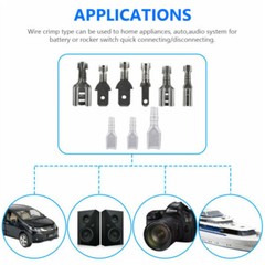 900Pcs Male Female Spade Wire Connector Crimp Terminal Kit for Car Audio Speaker
