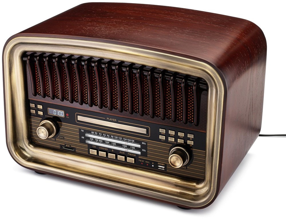 All-in-One AM/FM Radio with CD Player, Bluetooth Input, USB Playback & Record…