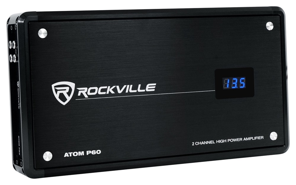 Rockville ATOM P60 4800 Watt Peak/1200w RMS 2 Channel Car/ATV Amplifier w Meter