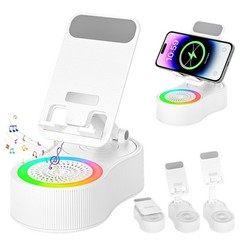 Black Cell Phone Stand Holder with Wireless Bluetooth Speaker Induction Audio