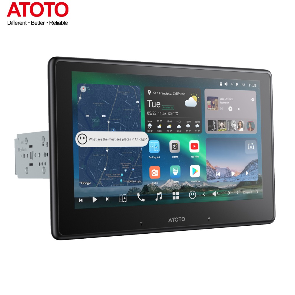 ATOTO X10 10″ 1Din 8GB RAM Car Stereo Android 13 GPS 4G LTE 36B-EQ AI Octa-Core