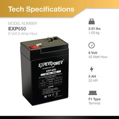 2 Pack 6V 6 Volt 5Ah Rechargeable Sealed Lead Acid Battery Replaces 4.5Ah 4Ah