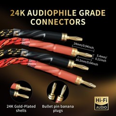 YYTCG 10 AWG 2Pack Audiophile Speaker Cable – Wire with Banana 3 m