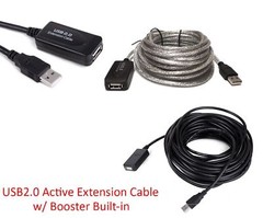 USB 2.0 Type A Male to Female Extension Signal Booster Cable Cord 25FT 50 FT