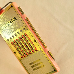 Vintage 1960s Magic Brain Pocket Calculator Metal Plastic Stylus Hong Kong EUC