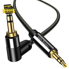 3.5Mm Aux Cable 1.5 Ft, 3.5Mm Nylon Braided Male to Male Stereo Audio Cable Audi