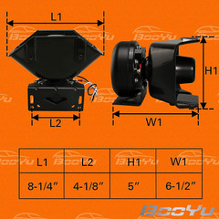 Booyu 200W High-Performance PA Siren Horn Speaker 180 Degree Design 8 Ohms