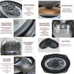 5-way 6×9-in Car Audio Stereo Coaxial Speakers: 1200W Max Watts Pair 6″ X 9″