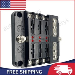 12-24V Blade Fuse Box Block Holder 6 Way Car Boat Power Distribution Panel Board