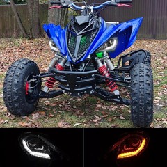 LED Headlights DRL Integrated For 2006-25 Yamaha YFZ450 Raptor 250 350 700 700R