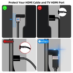 4 Pack Black 8K HDMI Right Angle Adapter 90 and 270 Degree
