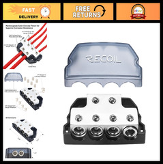 6-Way Power Distribution Block, 2 X 0/2/4 Gauge In & 4 X 0/2/4 Gauge Out for Car