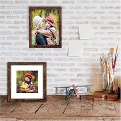 11×14 Picture Frame Rustic Brown Wood Set of 11X14-6PCS,