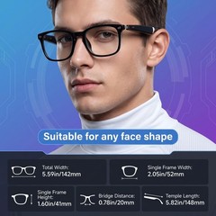 AI Smart Glasses, 164 Language Translation Glasses, Bluetooth Glasses with Sp…