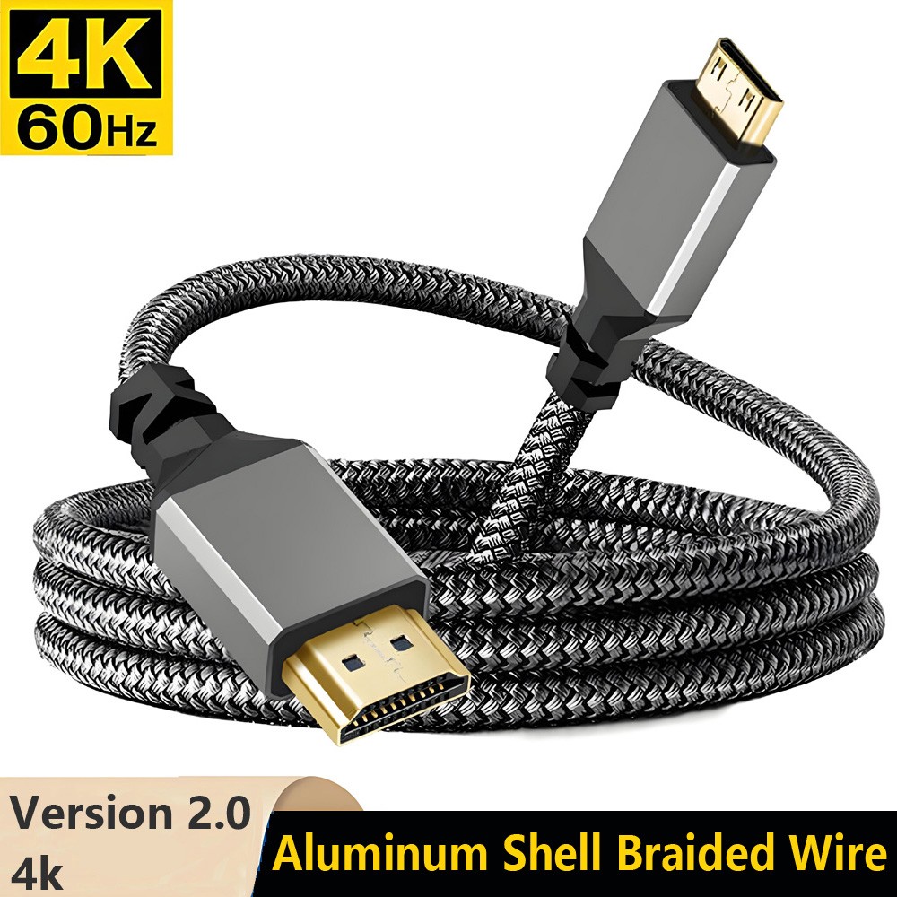 Mini HDMI zu HDMI Kabel 0.3m 1m 1.5m 2m 3m 5m Ultra HD 4k Full HD HDMI 2.0 Grey