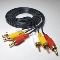 10ft 3-RCA Red White Yellow Composite Audio Video AV Cable Cord VCR DVD TV