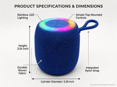 Wireless Bluetooth Portable RGB Speaker for Phones, Tablets and Gaming Devices