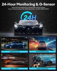 AZDOME 5K Car Dash Cam 4K+1080P 64GB Card 5GHz WiFi GPS Parking Mode Dual Camera