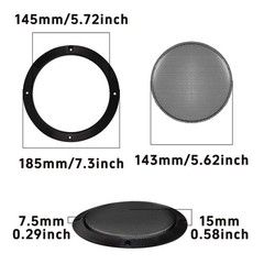 2PCS 6.5” Black Speaker Grill Covers, Round Metal Mesh Guard Protectors, Univ…