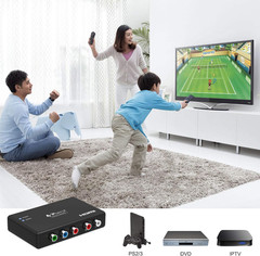 Component to HDMI Converter, Ypbpr RGB + R/L Audio to HDMI V1.3 Converter Adapte
